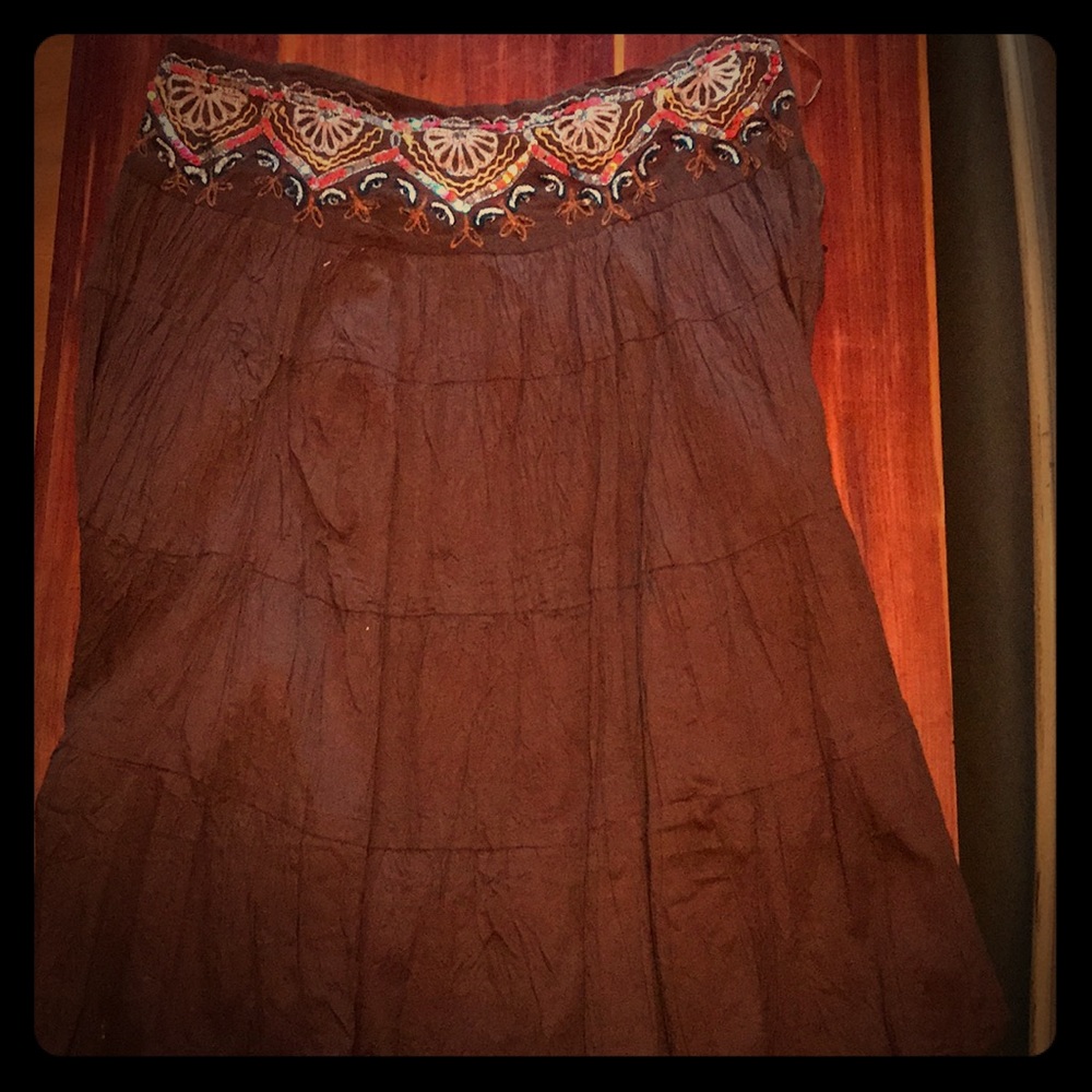 Brown sequence skirt